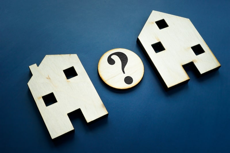 Houses with a question mark